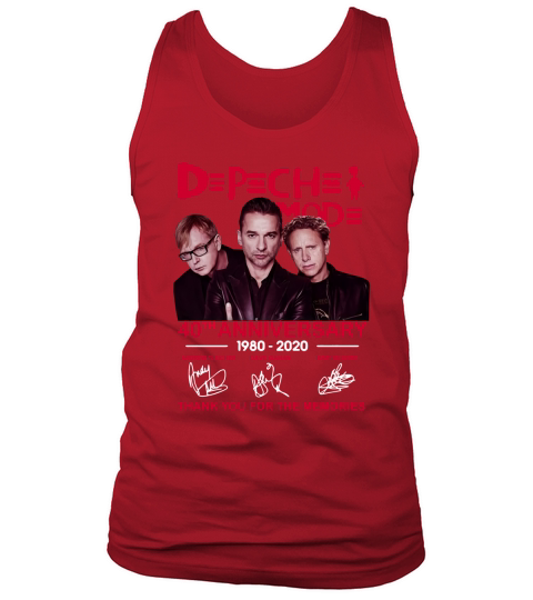 Depeche Mode 40th anniversary 1980 2020 signatures thank you for the memories shirt Tank Top Unisex