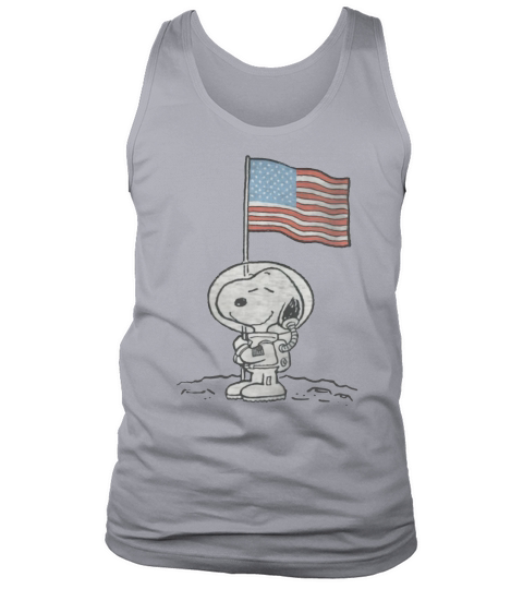 Erdnuss-Snoopy Astronauten-amerikanische Flagge 1. Schritt auf dem Mondhemd Tank Top Unisex