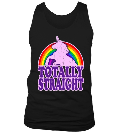 Funny - Totally Straight Unicorn Rainbow Tank Top Unisex