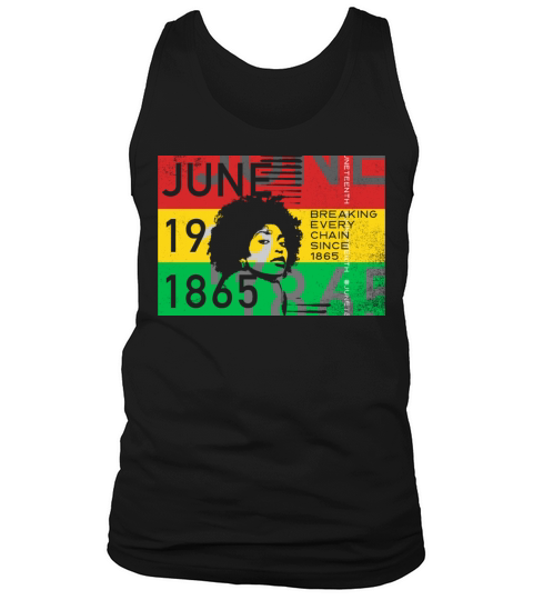 June 19 Stripes Color Black Juneteenth Vintage Tank Top Unisex