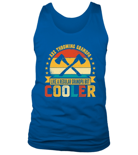 Retro Axe Throwing Grandpa Like a Regular Grandpa Tank Top Unisex