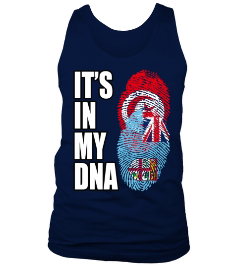 Tunisian And Fijian Mix Heritage DNA Flag Tank Top Unisex