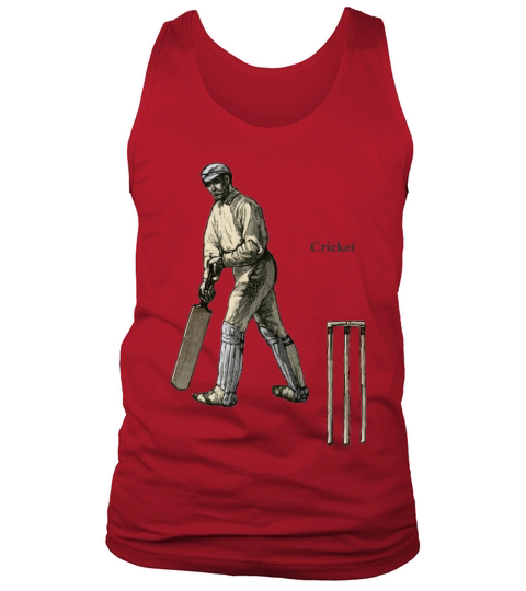 Vintage Cricket Player with a Bat and Wicket Tank Top Unisex
