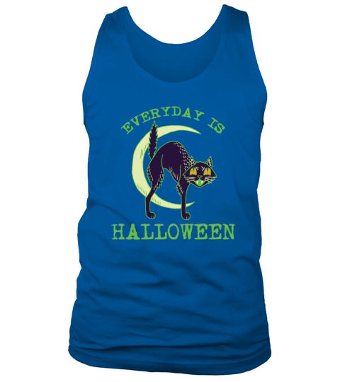 Vintage Green Halloween Cat-Everyday is Halloween Tank Top Unisex
