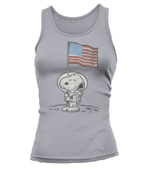 Erdnuss-Snoopy Astronauten-amerikanische Flagge 1. Schritt auf dem Mondhemd Tank top Woman