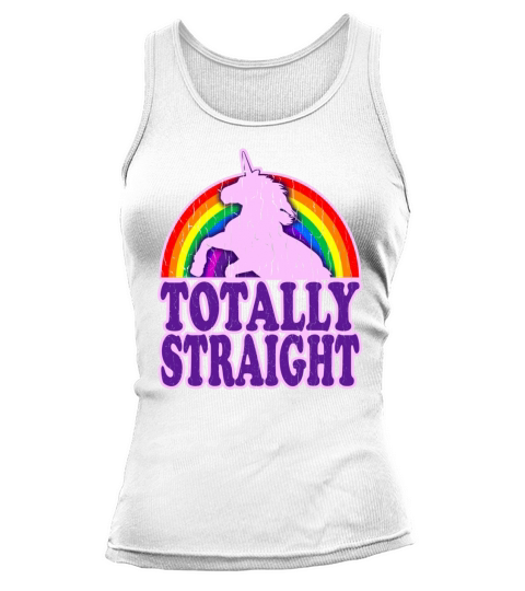 Funny - Totally Straight Unicorn Rainbow Tank top Woman