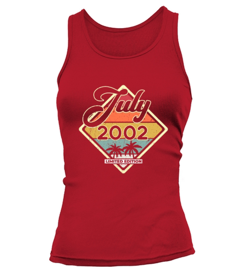 Vintage 20th Birthday July 2002 Sports Gift Tank top Woman
