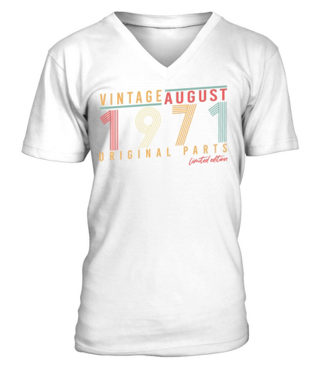 1971 August Vintage V-Neck T-shirt