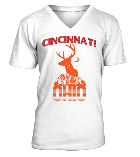 Cincinnati Ohio Retro Vintage Vacation Hiking Trip V-Neck T-shirt