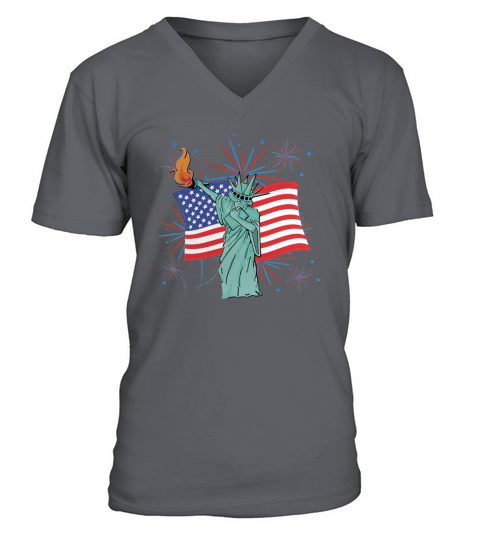 Dabbing 4th July Independence Day V-Neck T-shirt
