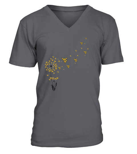 Dandelion Flower West Virginia Mountaineers Logo shirt V-Neck T-shirt