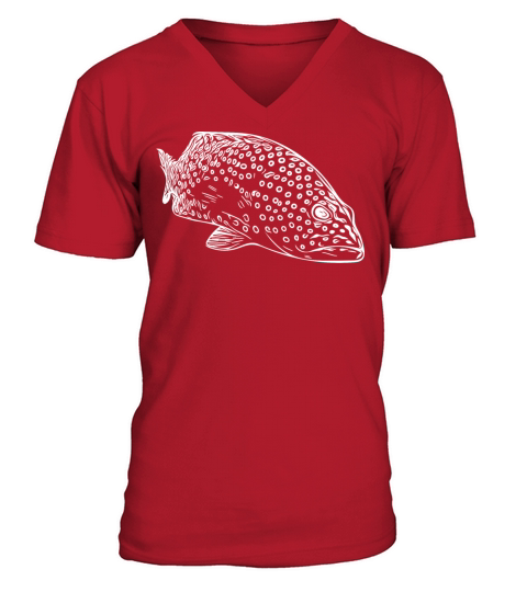 Elegant Vintage Spotted Grouper V-Neck T-shirt