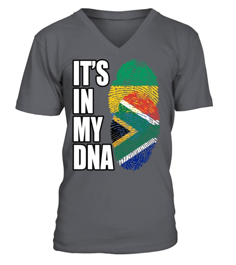 Gambian And South African Mix Heritage DNA Flag V-Neck T-shirt