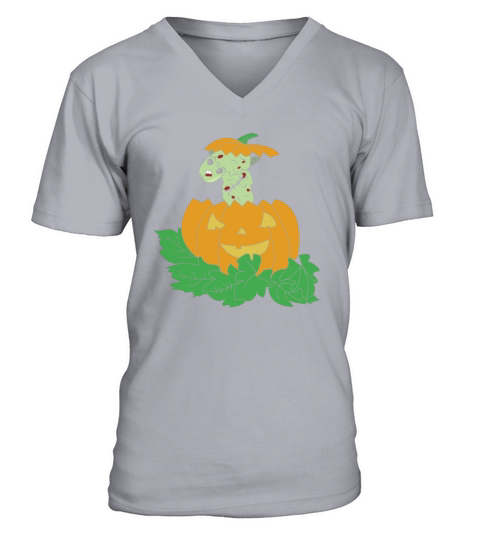 HALLOWEEN LLAMA ZOMBIE FUNNY GIFT PUMPKIN V-Neck T-shirt