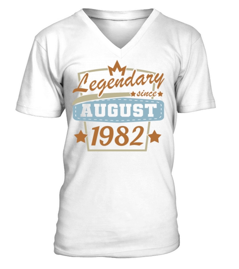 legendary since august 1982 40th birthday retro V-Neck T-shirt