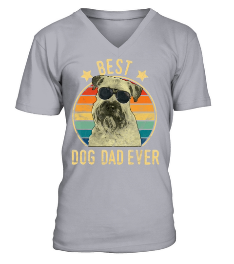 Mens Best Dog Dad Ever Soft Coated Wheaten Terrier Fathers Day T-Shirt V-Neck T-shirt