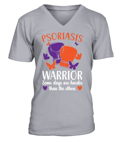 Psoriasis Warrior Skin Disease Psoriasis Awareness V-Neck T-shirt