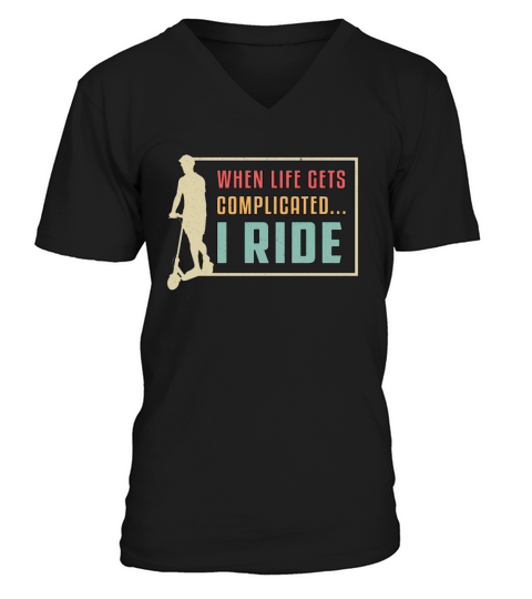 Scooter Driver I Ride Escooter Stunt Retro Vintage V-Neck T-shirt