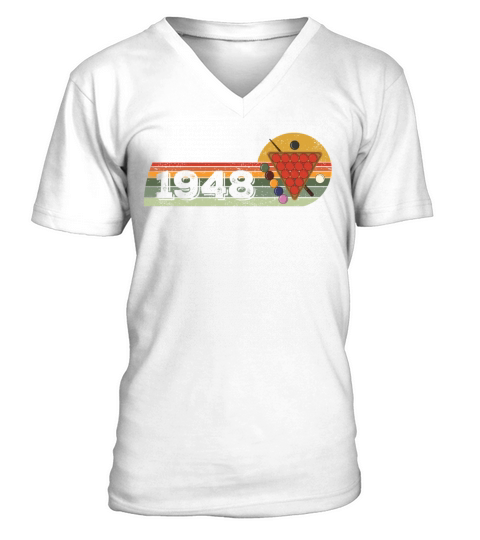 Snooker Snooker-game Vintage born 1948 Birthday V-Neck T-shirt