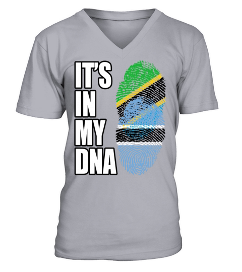 Tanzanian And Botswanan Vintage Heritage DNA Flag V-Neck T-shirt