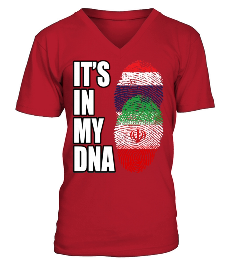 Thai And Iranian Vintage Heritage DNA Flag V-Neck T-shirt