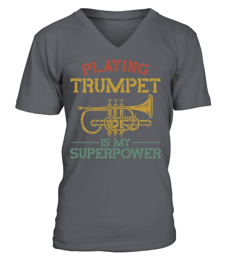 Trumpet Player Vintage Playing V-Neck T-shirt