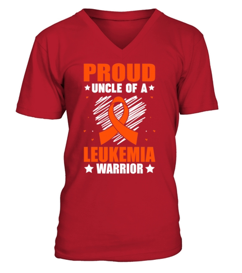 Uncle Leukemia Cancer Awareness Warrior Support Or V-Neck T-shirt
