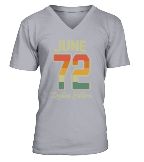 Vintage 50th Birthday June 1972 Sports Gift V-Neck T-shirt