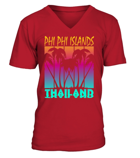 vintage phi phi islands thailand V-Neck T-shirt