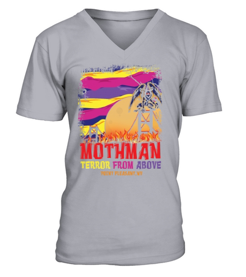 Virginia Mothman The Moth Man Cryptid Halloween V-Neck T-shirt