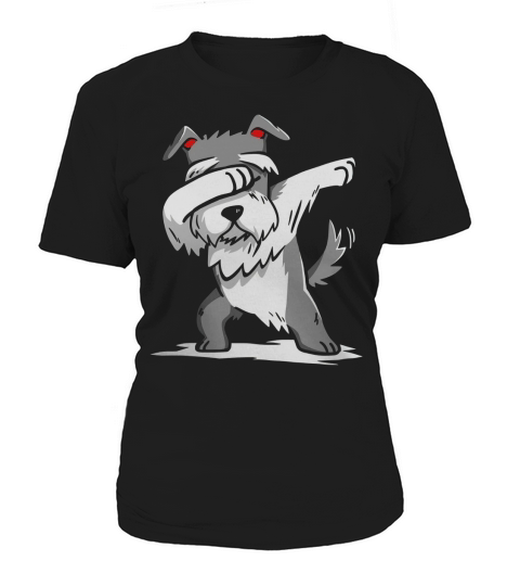 138508 SCHNAUZER CUTE DABBING TSHIRT FUNNY DAB DANCE GIFT SHIRT_BLACK Women's T-Shirt