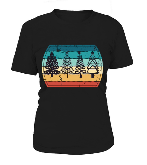 Christmas Abstract Tree Vintage Sunset Women's T-Shirt