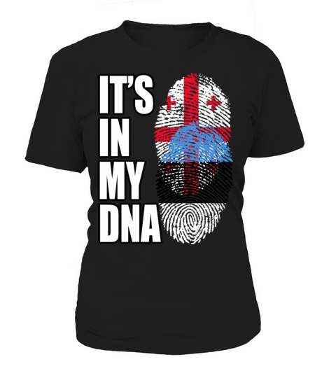 Georgian And Estonian Mix Heritage DNA Flag Women's T-Shirt