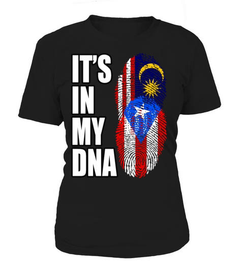 Malaysian And Puerto Rican Mix Heritage DNA Flag Women's T-Shirt