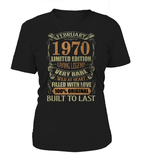 Vintage 50 Years Old February 1970 50th Birthday Women's T-Shirt