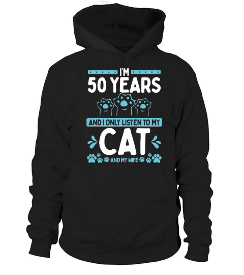 50 Year Old Birthday Cat Dad Cat 50 Birthday Hoodie Unisex