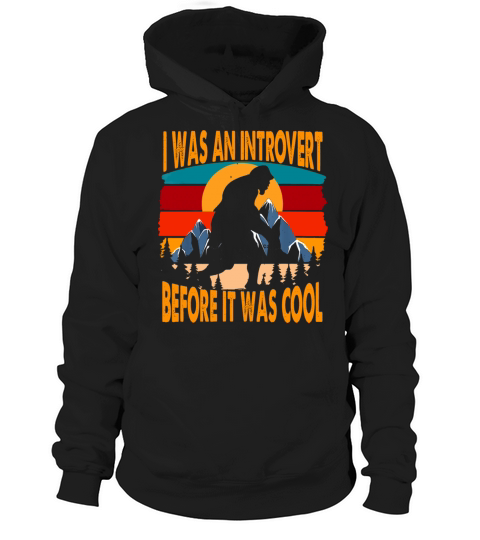 Bigfoot Sasquatch Vintage Retro Sunset Introvert Hoodie Unisex