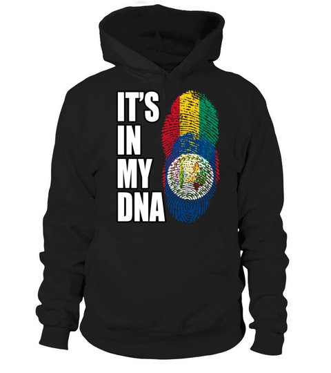 Guinean And Belizean Mix Heritage DNA Flag Hoodie Unisex