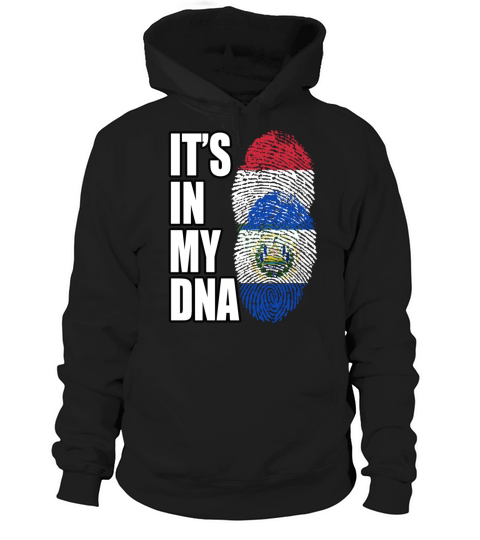 Hungarian And Salvadoran Mix Heritage DNA Flag Hoodie Unisex