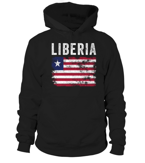 Liberia Flag Distressed - Liberian Flag Hoodie Unisex