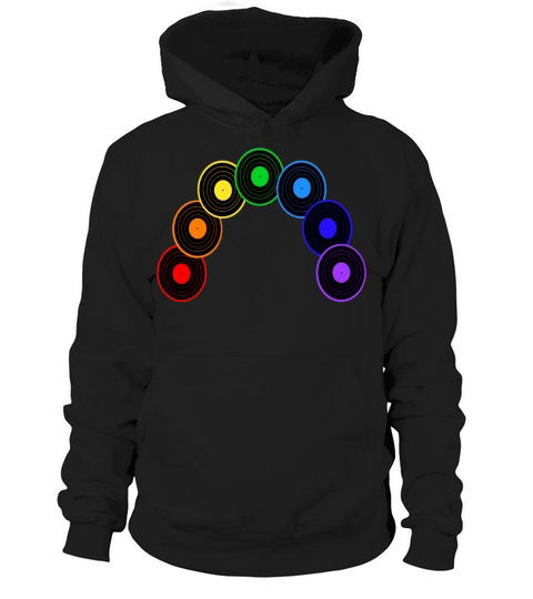 Musical Rainbow of Vinyl Records Hoodie Unisex