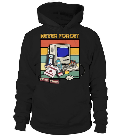 Never Forget 1980s 90s Music Players Retro Vintage Hoodie Unisex