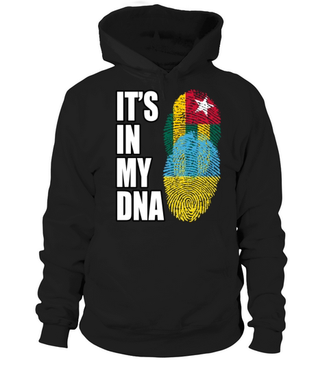 Togolese And Ukrainian Mix Heritage DNA Flag Hoodie Unisex