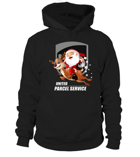 Merry Christmas United Parcel Service Santa Claus riding Reindeer Christmas Hoodie Unisex