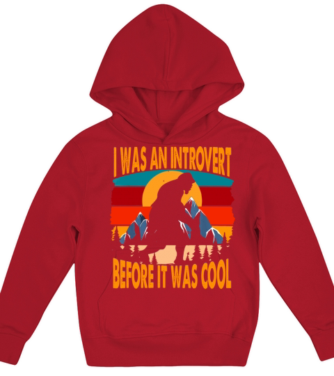 Bigfoot Sasquatch Vintage Retro Sunset Introvert Kids Hoodie
