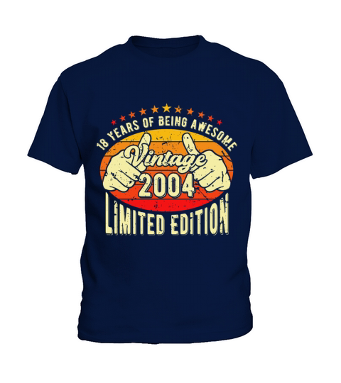 18 Years Of Being Awesome Vintage 2004 Kids T-Shirt