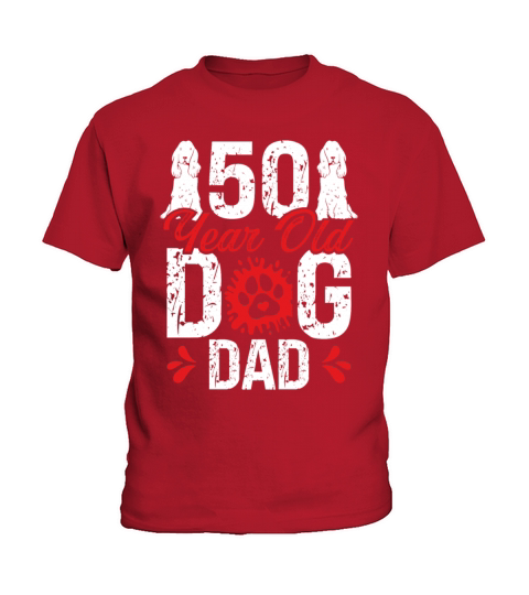 50 Year Old Dog Dad 50th Birthday for Dog Kids T-Shirt