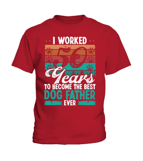 50 Year Old Dog Dad Dog Father 50th Birthday Kids T-Shirt