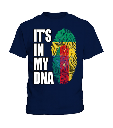 Gambian And Cameroonian Mix Heritage DNA Flag Kids T-Shirt
