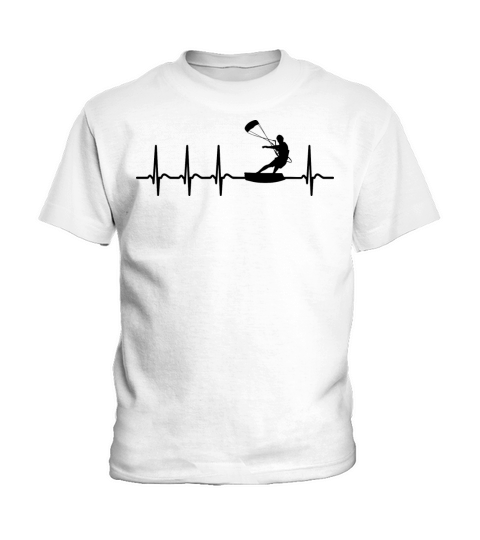 Heart Beating Kitesurfing Kiteboarding Kiteboarder Kids T-Shirt